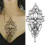 Wunderschöne indische Henna-Tätowierungen, 10 Blatt, temporär für Damen, Mandala-Blumen, Traumfänger-Tätowiersticker für Mädchen, Körperkunst, Armzeichnungen, Spitze, Fake-Juwelen-Tätowieranhänger.