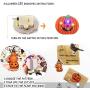 Halloween Aufkleber (50 Stk) & Halloween Temporäre Tattoos (60 Stk) & Halloween LED Brosche (12 Stk) – Fröhliche Halloween Dekorationen, Party Goodies, Halloween Schulkampf-Tausch
