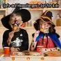 Halloween Stickers(50 Pcs)&Halloween Temporary Tattoos（60 Pcs)&Halloween Led Brooches(12 Pcs) Happy Halloween Decorations,Party Favors, Halloween Class Exchange