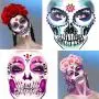 4 Pack Face Gems Jewels, Halloween Temporary Rhinestone Stickers, Day of The Dead Skull Face Tattoos, Crystals Body Gems Stick on Face for Carnival Festival, Party, Outfit, Performance (B) 4 Pack Face Gems Jewels, Halloween Temporary Rhinestone Stickers, Day of The Dead Skull Face Tattoos, Crystals Body Gems Stick on Face for Carnival Festival, Party, Outfit, Performance (B)