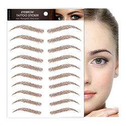 Aaiffey 4D Hair-like Authentic Eyebrows, Brown Imitation Ecological Lazy Natural Tattoo Eyebrow Stickers Waterproof for Woman Makeup Tool 10 Pcs