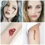 Halloween Temporäre Blutflecken-Tätowierungen, blutende Narben-Tattoo-Aufkleber – Zombie-Make-up, gruselige Fake-Narben, Blutverletzungen, Cosplay-Aufkleber für Halloween-Maskerade-Party, 10 Blatt