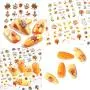 Herbst Nagelsticker Thanksgiving Halloween Nageldekorationen, 12 Blätter Maple-Blätter, Kürbis Wasserübertragung Nagelsticker, Nagel Tattoos für Damen & Mädchen DIY Nagel Tipps Dekorationen