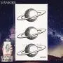12 Stück/Set COKTAK Fake Wasserdichte Temporäre Stern Tattoosticker Astronaut Illustration Männer Körper Arm Art Frauen Tatoos Planeten Geometrie Universum Berg Kinder Tattoos Schwarze Paste 10x6CM