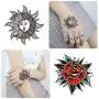 Étiquettes temporaires de henné noires 40 pièces pour femmes et filles - Étiquettes de tatouage de corps de style indien mehndi pour adultes pour bras, jambes, mains.