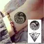 Ooopsiun 20 Pieces Geometry Triangle Mountain Temporary Tattoos Sticker for Adult Men Women Kids, Waterproof Fake Tattoos Body Art Sticker for Hand Neck Wrist Arm