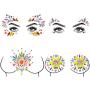 Lady Up 3 Sets Face Jewels for Women, Makeup Body Breast Gems Stickers Temporary Tattoos with Colorful Mermaid Crystal Rhinestones for Festival Halloween Party