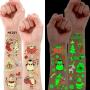 10 Sheets Luminous Christmas Temporary Tattoos for Kids Stocking Stuffers, Christmas Party Decorations Supplies Favors for Birthday Party, Xmas Holiday Stickers Games for Boys and Girls