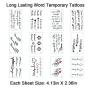 Tiny Word Temporary Tattoos 30 Sheets Fake Black Tattoo Stickers for Women Men kids Boys Girls Adults Small Temp Tattoo Paper for Body Art Hand Face Arm Leg Neck Decorations DIY Beauty Fashion Designs