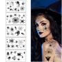 AYRXG 10Sets Halloween Spider Tattoo Halloween Temporary Face Tattoos Stickers Durable Waterproof Creepy Fancy Costume Party Spider Web Stickers