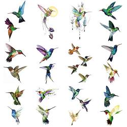 WYUEN 12 PCS Hummingbirds Temporary Tattoo Sticker for Women Men Fashion Body Art Adults Waterproof Hand Fake Tatoo 9.8X6cm (FW12-24)