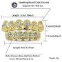 TOPGRILLZ 18K Plated Gold Grills Teeth Grillz for Men Women Iced Out Hip Hop Poker Diamond Top & Bottom Face Grills for Teeth Rapper Costume Cosplay