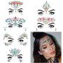 COKOHAPPY 6 Sets Rhinestone Mermaid Face Jewels Tattoo - BODY STICKERS Crystal Tears Gem Stones Bindi Temporary Stickers (Collection 1)