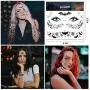 10 Sheets Halloween Face Temporary Tattoos Day of the Dead Bloody Scars Black Spider Face Tattoo Sticker for Women Men Adult Kids Masquerade Halloween Party Favor Supplies