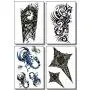 Temporäre Tattoos für Männer, Jungen & Teenager – Fake Tattoo Sticker Aufkleber (8 Große Blätter) Tattoos für Jungen, Biker Tattoos, Rocker Transfers für Arme, Schultern, Brust & Rücken – Körperkunst Tattoo Sticker, wasserdicht schwarz