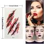 Halloween 30 Sheet Temporary Face Tattoo Sticker 3D Zombie Scar Fake Bloody Wound for Cosplay Party Halloween Masquerade Prank Prop Decorations, Waterproof Sweatproof Makeup for Women Man kids