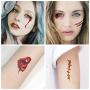 WUJO Halloween 3D Scar Fake Bloody Wound Face Scar Tattoo Stickers,for Cosplay Party Masquerade Prank Prop Decorations (30 sheets)