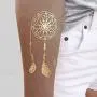 Metallic Temporary Tattoos for Women Teens Girls - 8 Sheets Gold Silver Temporary Tattoos Glitter Shimmer Designs Jewelry Tattoos - 100+ Color Flash Fake Waterproof Tattoo Stickers (Caicos)