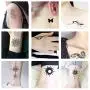 Temporäre Tattoos Schwarz Falstatuos Wörter Blumen Baum Eule Körper Hand Hals Handgelenk Kunst Mode Tattoos Löschbar Wasserdicht 30 Blätter (Farbe 4)