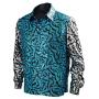 Mens Tiger King Shirt Joe Exotic Shiny Sequins Button Down Dress Shirt S Blue