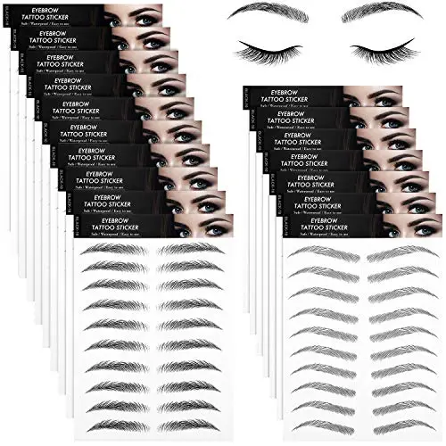 18 Sheets 4D Hair-Like Authentic Eyebrows Waterproof Eyebrow Tattoo Stickers Eyebrow Transfers Stickers Eyebrow Grooming Shaping Makeup Sticker for Women Girls, 9 Styles 180 Pairs 18 Sheets 4D Hair-Like Authentic Eyebrows Waterproof Eyebrow Tattoo Stickers Eyebrow Transfers Stickers Eyebrow Grooming Shaping Makeup Sticker for Women Girls, 9 Styles 180 Pairs