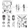 10 Blatt Post Malone Tätowierungsset, inklusive Post Malone Tattoos und Death Eater Tattoos, temporäre Halloween-Accessoires und Party-Zubehör