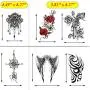 18er Set Temporäre Armtätowiersticker, Wasserdicht, Körpertätowiersticker Schwarz für Damen, Herren, Halloween, Party, Maskerade