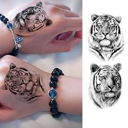 VANTATY 10 Sheets Realistic Tiger Temporary Tattoos Animals For Men Body Armband Soldier Fake Tatoo Stickers For Women Scorpion Wolf Deer Elk Eagle Bear Dot Adults Forearm Tattoos Girls Kids Teens.