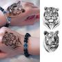 VANTATY 10 Sheets Realistic Tiger Temporary Tattoos Animals For Men Body Armband Soldier Fake Tatoo Stickers For Women Scorpion Wolf Deer Elk Eagle Bear Dot Adults Forearm Tattoos Girls Kids Teens.