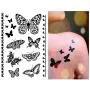 Pinkiou Henna Tinte-Sticker Spitze Mehndi Temporäre Tattoos für freigeistige Frauen Teenager Mädchen Metallic Tinte Pack von 6 (schwarz)