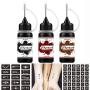 Charmark Jagua Gel Temporary Tattoo Kit for Women Men Kids Fake Tattoos Semi Permanent Tattoo Ink Summer Trend Art Painting DIY Fake Freckles 84 Pcs Tattoo Stencils - Full Kit 3 Colors