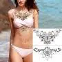 Glaryears 6 Blatt Schwarze Unterbrust Tattoo für Frauen, Blumen Vogel Libelle Blatt Temporäre Tattoos für Brust, Taille, wasserdichte Körperkunst 5,4 x 9,45“