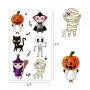 Halloween Aufkleber Set für Kinder Party Temporäre Tattoos Sticker, Fröhliche Halloween Party Temporäre Tattoos Aufkleber, 10 Blätter