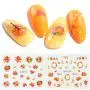 Herbst Nagelsticker Thanksgiving Halloween Nageldekorationen, 12 Blätter Maple-Blätter, Kürbis Wasserübertragung Nagelsticker, Nagel Tattoos für Damen & Mädchen DIY Nagel Tipps Dekorationen