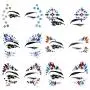 Lady Up 6 PCS Gesichtskristalls Aufkleber Glitzer Meerjungfrau Gesichtskristalle Temporäre Tattoos Aufkleber für Festival Halloween Carnival Party