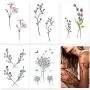 30 Blätter 3D Aquarell Lavendelblume Temporäre Tattoos für Damen Körperkunst Arm Künstliche Flora Erwachsene Tattoo Sticker
