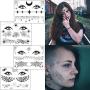 12 Halloween-Tattoos, TailaiMei Gruselige Make-up Aufkleber für Kostüm, Apparate, Halloween-Party