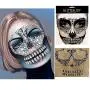 Autocollants temporaires de crâne de jour des morts, 4 pièces, pour Halloween, bijoux décoratifs pour visage. Autocollants temporaires de crâne de jour des morts, 4 pièces, pour Halloween, bijoux décoratifs pour visage.