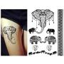 Pinkiou Henna Tattoo Stickers Lace Mehndi Temporary Tattoos for Maverick Women Teens Girls Metallic Tattooing Pack of 6 (black)