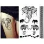 Pinkiou Henna Tinte-Sticker Spitze Mehndi Temporäre Tattoos für freigeistige Frauen Teenager Mädchen Metallic Tinte Pack von 6 (schwarz)