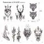 Konsait Temporary Tattoos for Adult Men Women Kids(30 Sheets), Waterproof Temporary Tattoo Fake Tattoos Body Art Sticker Hand Neck Wrist Cover Up Set, Dragon Anchor Scorpion Wolf Graphic Elk