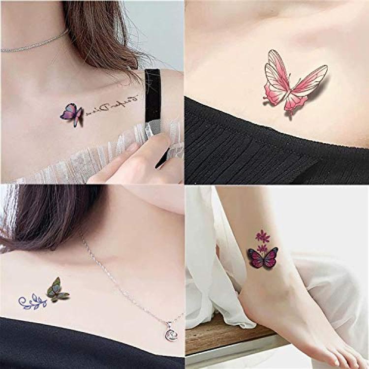 Sexy Temporary Tattoos Sticker for Women Girls Kids Children Waterproof Tattoo  Paper Flower Letter Butterfly Fake Bodi Art Tatoo