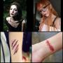 10pcs Horror Realistic Fake Bloody Wound Stitch Scar Scab Waterproof Temporary Tattoo Sticker Halloween Masquerade Prank Makeup Props (10)