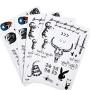 Leoars Face Temporary Tattoos, Face Neck Hands Arm Tattoos Sticker, Fake Tattoos for Adults Men Women Girls Kids Halloween Parties,4-Sheet