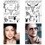 Comdoit 4 Sheets Halloween Face Tattoos for Adults Women Men Festival Face Temporary Tattoos Stickers Halloween Costume Accessories Halloween Party Favor Supplies