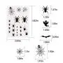 540 PCS Halloween Spinnen und Netz Körper und Gesicht Temporäre Tattoos Aufkleber für Kinder und Erwachsene Kostüm