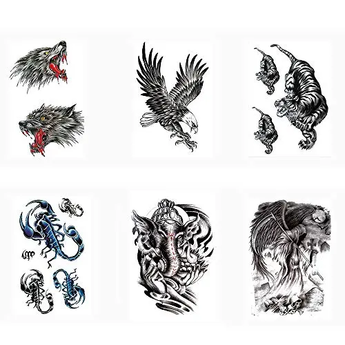 Pinkiou Henna Tattoo Stickers Lace Mehendi Temporary Tattoos for Maverick Women Teens Girls Metallic Tattooing Pack of 6 (10-0222)