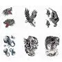 Pinkiou Henna Tattoo Stickers Lace Mehendi Temporary Tattoos for Maverick Women Teens Girls Metallic Tattooing Pack of 6 (10-0222)
