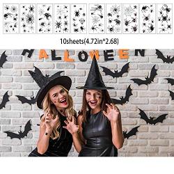 Halloween Tattoos Face Spiders and Spider Net Temporary Tattoos Shoulder Arm Body Stickers for Kids adults Women Girls and Boys (10 sheets)