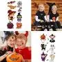Halloween Aufkleber Set für Kinder Party Temporäre Tattoos Sticker, Fröhliche Halloween Party Temporäre Tattoos Aufkleber, 10 Blätter